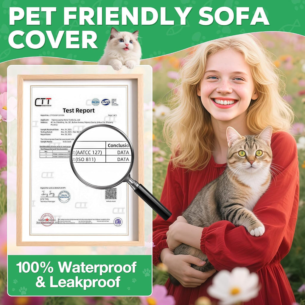 Cat Scratch Proof Furniture Protector Waterproof Sofa Cover 118"x71"