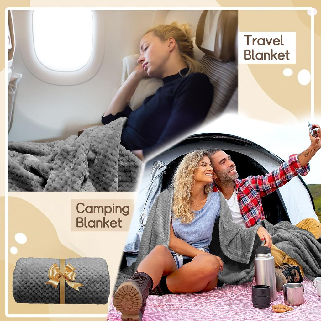 12 Pack Fleece Throw Blankets 50x60 in - Oeko-Tex Certified 100%, 270 GSM Ultra Soft Plush Flannel for Bed, Couch and