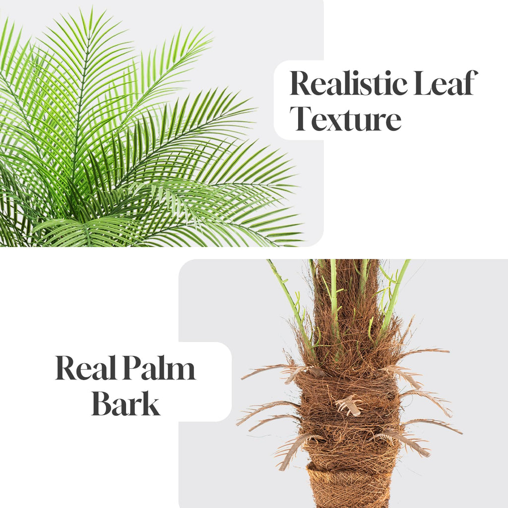 8ft Artificial Phoenix Palm Tree Tall Artificial Palm Trees with 18 Adjustable Leaves, Faux Phoenix Palm Plants for