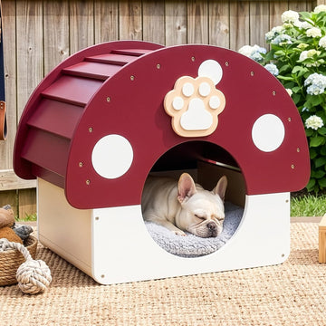 Solid Wood Dog House, Indoor Outdoor Waterproof Pet House