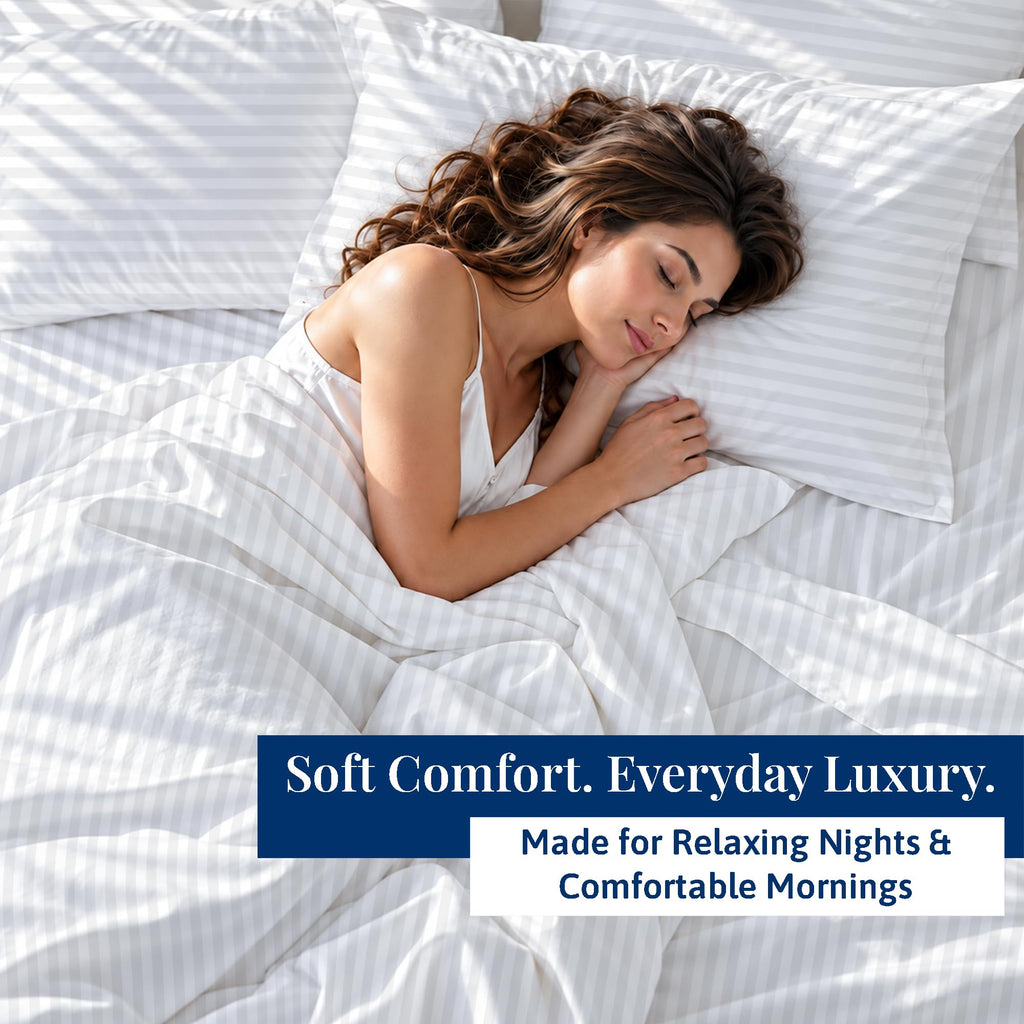 Extra Deep Pocket 6 Piece Queen Sheet Set, Hotel Luxury Collection, 100% Egyptian Cotton, 21" Deep Fitted Sheet