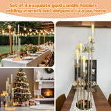 4 Sets Candelabra Centerpieces for Tables,42'' Tall 5 Arms Candlesticks Holder with Lampshade,Wedding Centerpieces