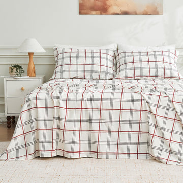 100% French Pure Linen Sheets - Bed Sheets 4 Piece Sets, Soft Durable Flax Linen, Anti-Tear Breathable