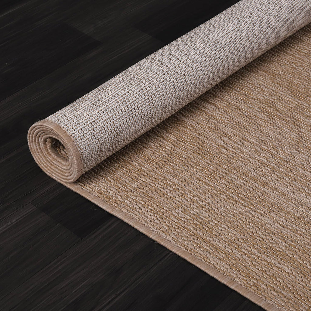 Washable Indoor Outdoor Rug 8x10 Weather Resistant Area Rugs Modern Solid Jute Rug for Porch Deck Balcony Backyard