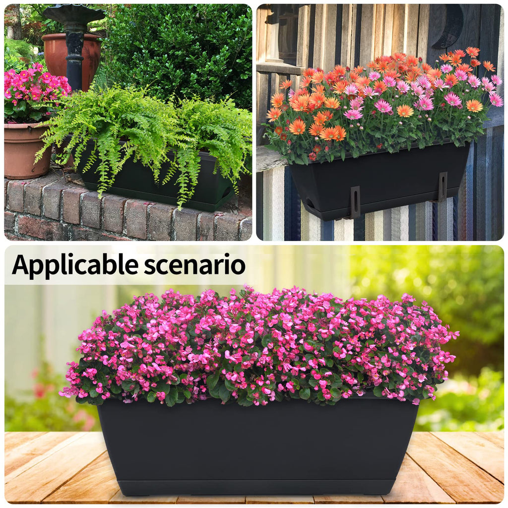 Window Box Planter, 10Pack Plastic Vegetable Flower Planters Boxes