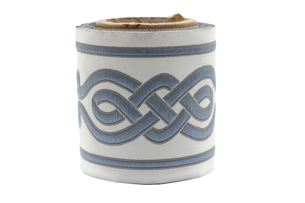 Spool 3.9" Spiral Drapery Trim Jacquard Ribbon for Your Drapes Curtains Drapery Banding Trim Tape V4 142 - 3.8 Yards