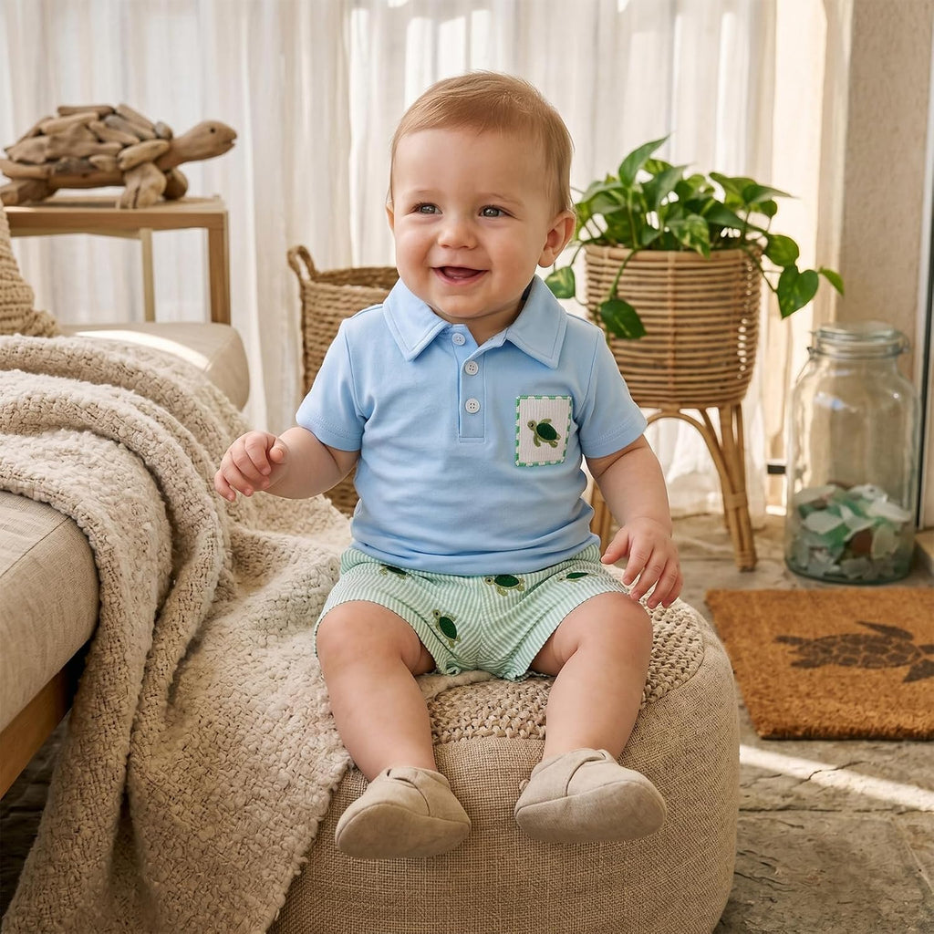 Toddler Baby Boy Summer Clothes Short Sleeve Collared Shirts and Shorts Set with Pockets 2 Piece Outfit