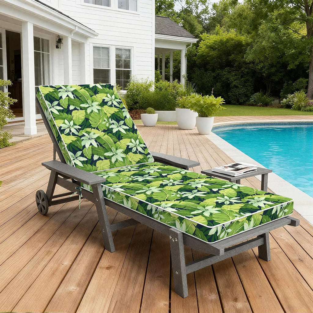 Outdoor Chaise Lounge Cushion with Non-Slip Mat, 72 x 21 x 3 Inch Patio Water-Repellent Lounge Chair Seat Cushions
