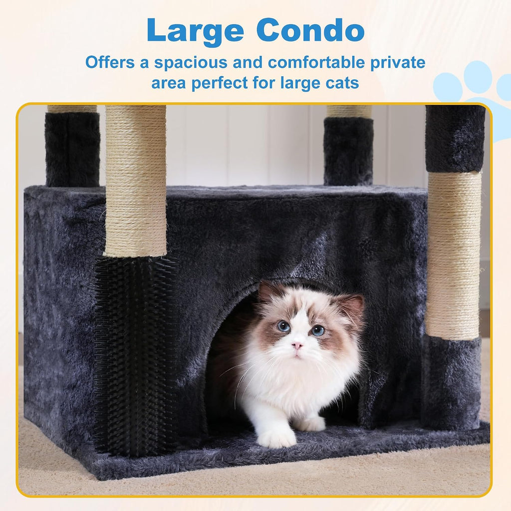 Cat Tree Tower with Large Platform, Spacious Condo