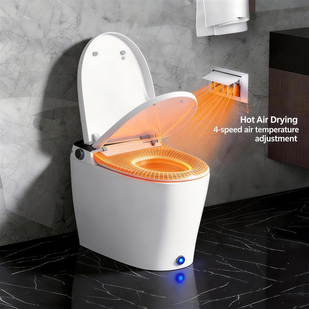 ‌VANCOCO Smart Toilets with Built-in Bidet,One-Piece Toilets with Toilet Bidet,Smart Toilets and Bidets with Night