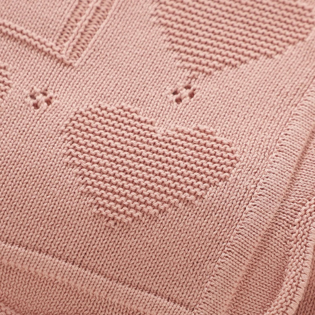 Organic Cotton Baby Blanket for Boys Girls, 40×31.5 Inches (Pink)