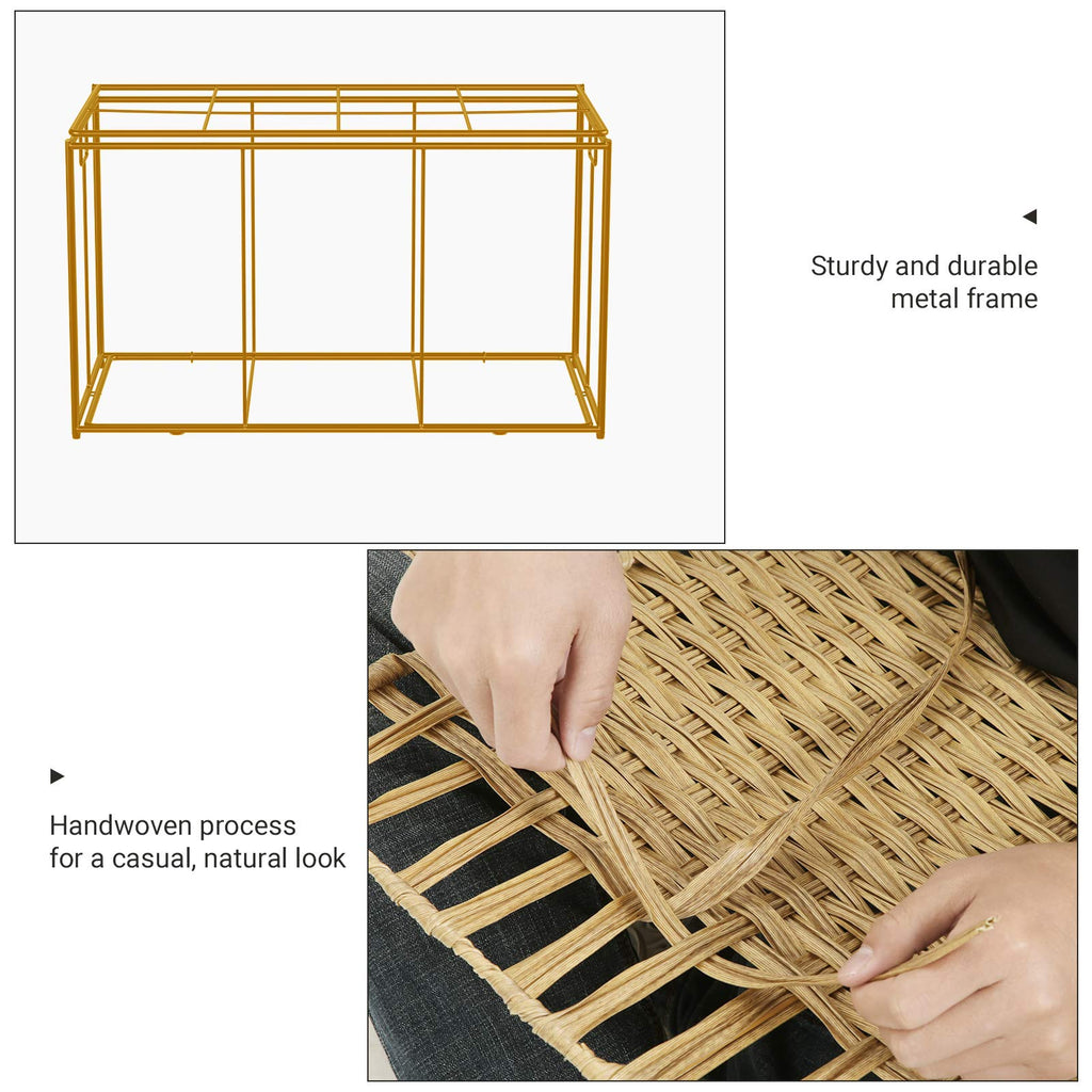 Woven Storage Basket with Lid, 42.3 Gallon (160L), Foldable