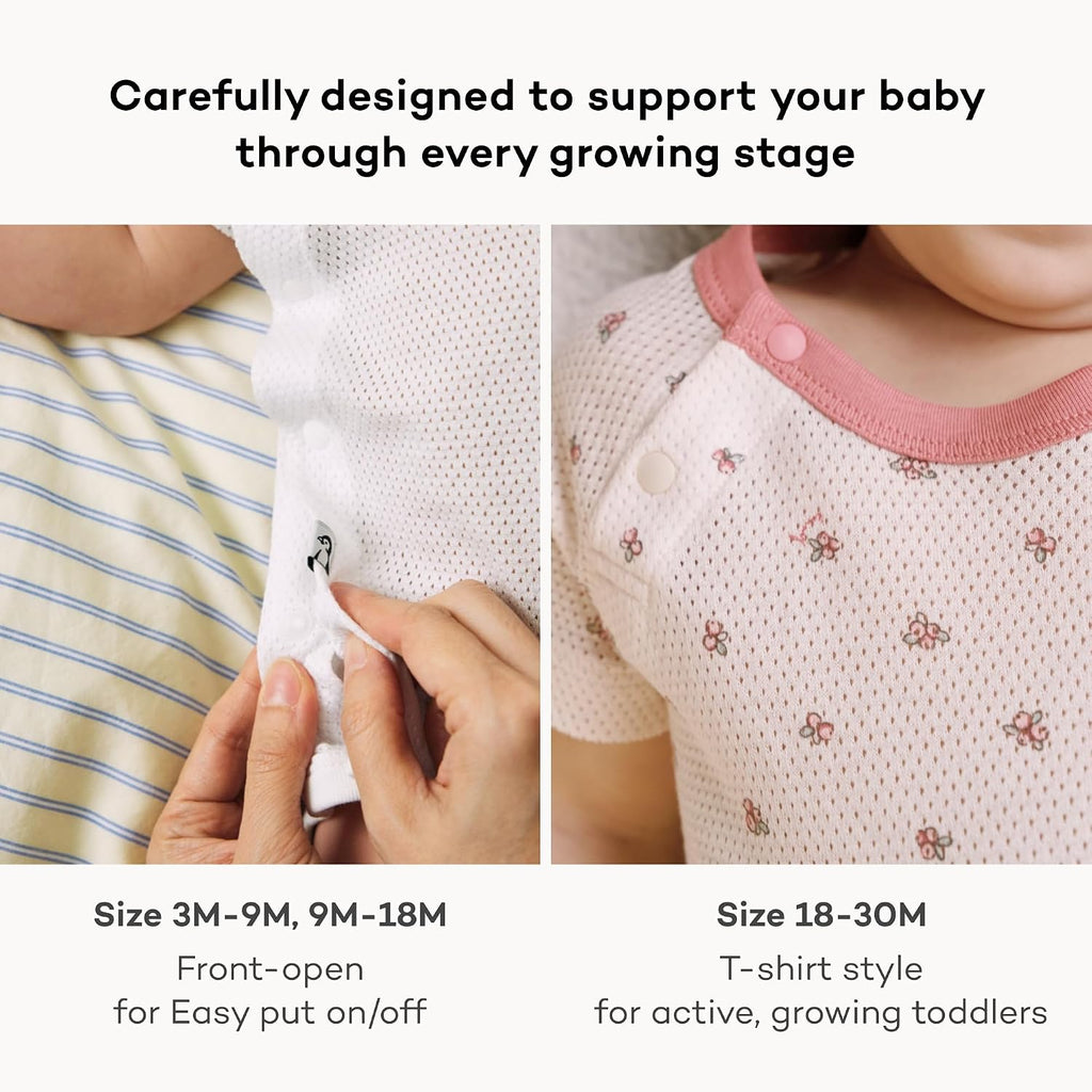 Baby Bodysuit Pack Cotton Mesh Short-Sleeve Baby Boy Girl Spring Summer Clothes