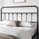 Classic Metal Platform Bed Frame Mattress Foundation with Victorian Style Iron-Art Headboard/Footboard/Under Bed