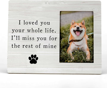 Pet Memory Picture Photo Frame, Cat & Dog Memorial Frames, Sympathy Gift for Pet Loss (4x6 Inch) (Color-2)