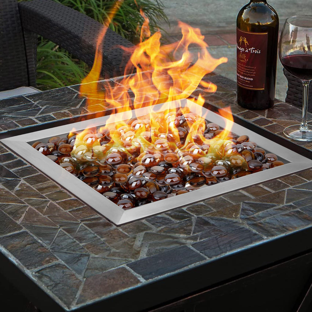 24" Square Fire Pit Burner Ring for Natural Gas/Propane Fireplace