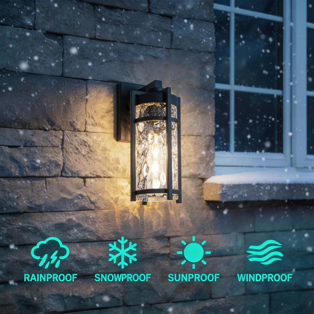 Outdoor Wall Light Fixtures, Waterproof Front Porch Light, Modern Exterior Lighting with E26 Socket, Wall Sconce