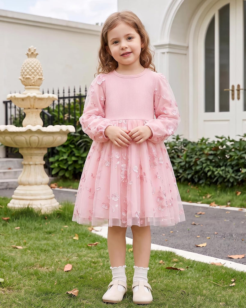 Toddler Girls Tutu Dress Long Sleeve Party Dress 3