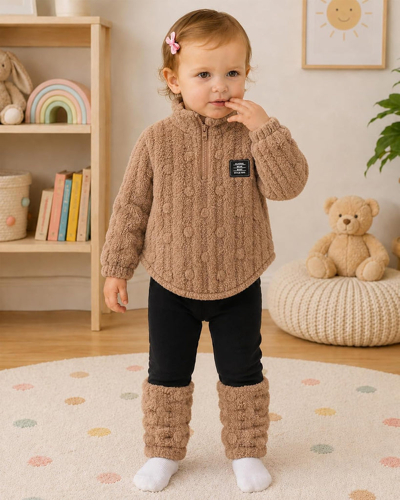 Toddler Girl Clothes Fleece Top and Jogger Pants Outfit Set 12M