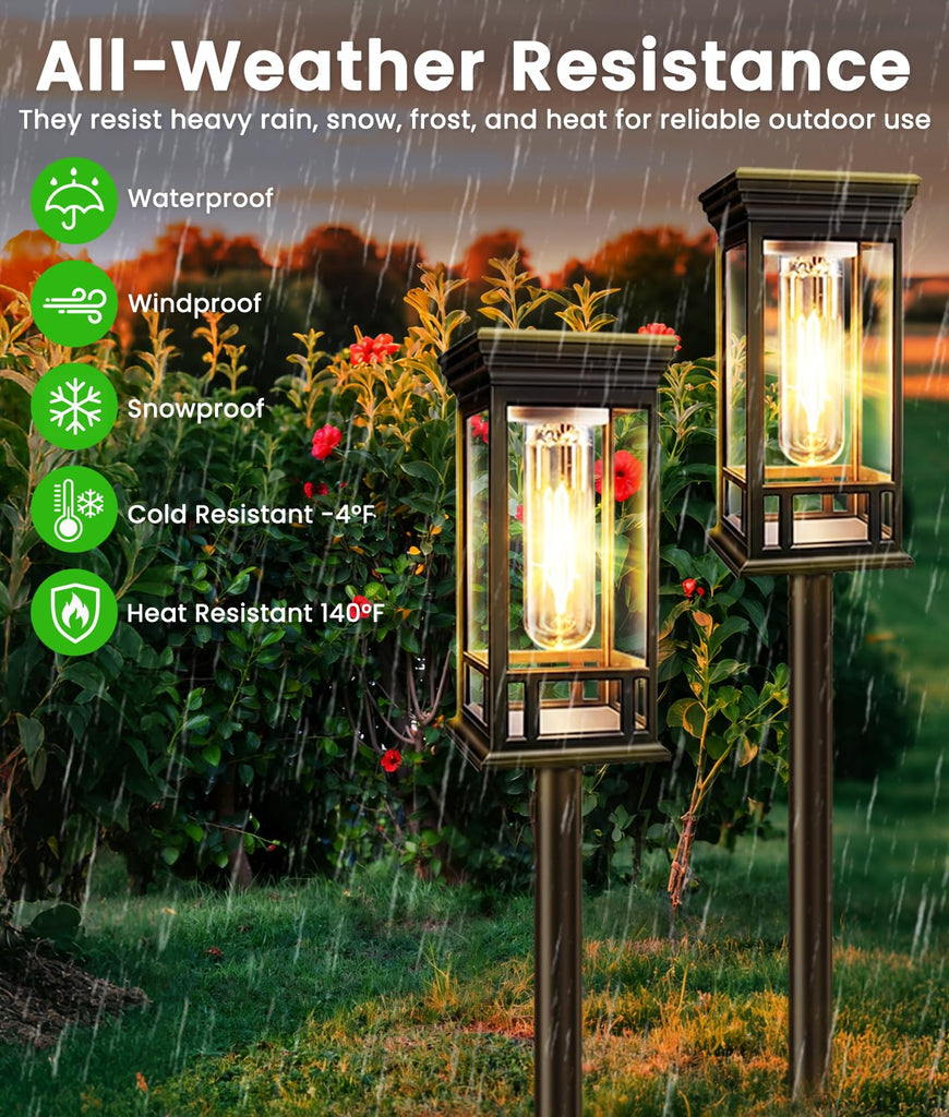 6 Pack Bright Solar Garden Lights, Solar Pathway Lights Outdoor Waterproof