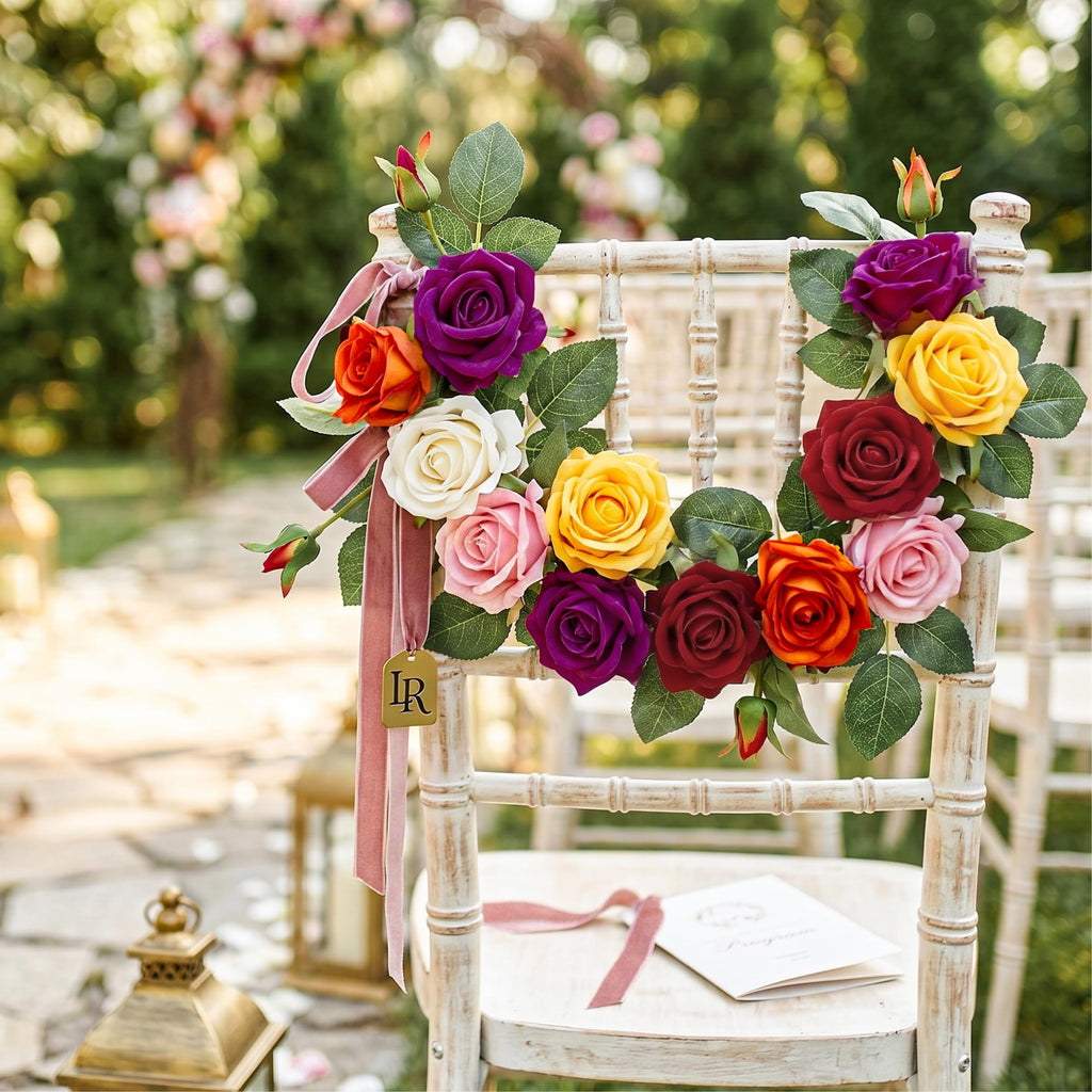 14PCS Artificial Roses, Realistic Silk Fake Roses Flowers