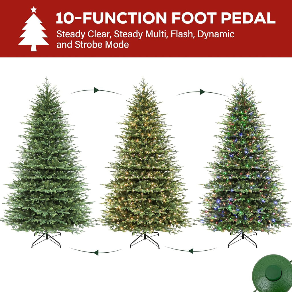 Prelit Christmas Tree with Realistic PE Foliage