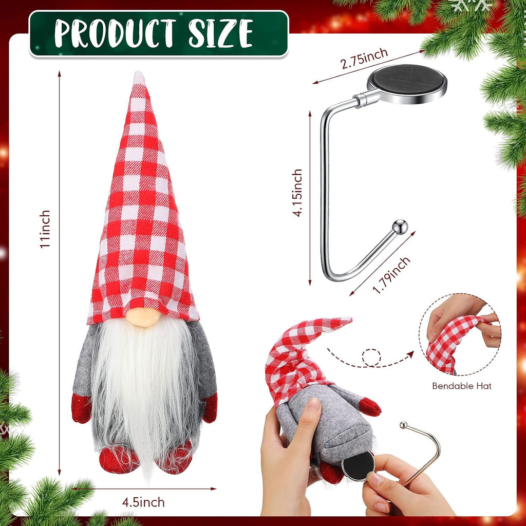 4 Sets 11 Inch Christmas Gnomes with Stocking Holders for Mantle