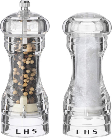 Salt Shaker and Pepper Grinder Set, Salt and Pepper Grinder, Clear - Set of 2