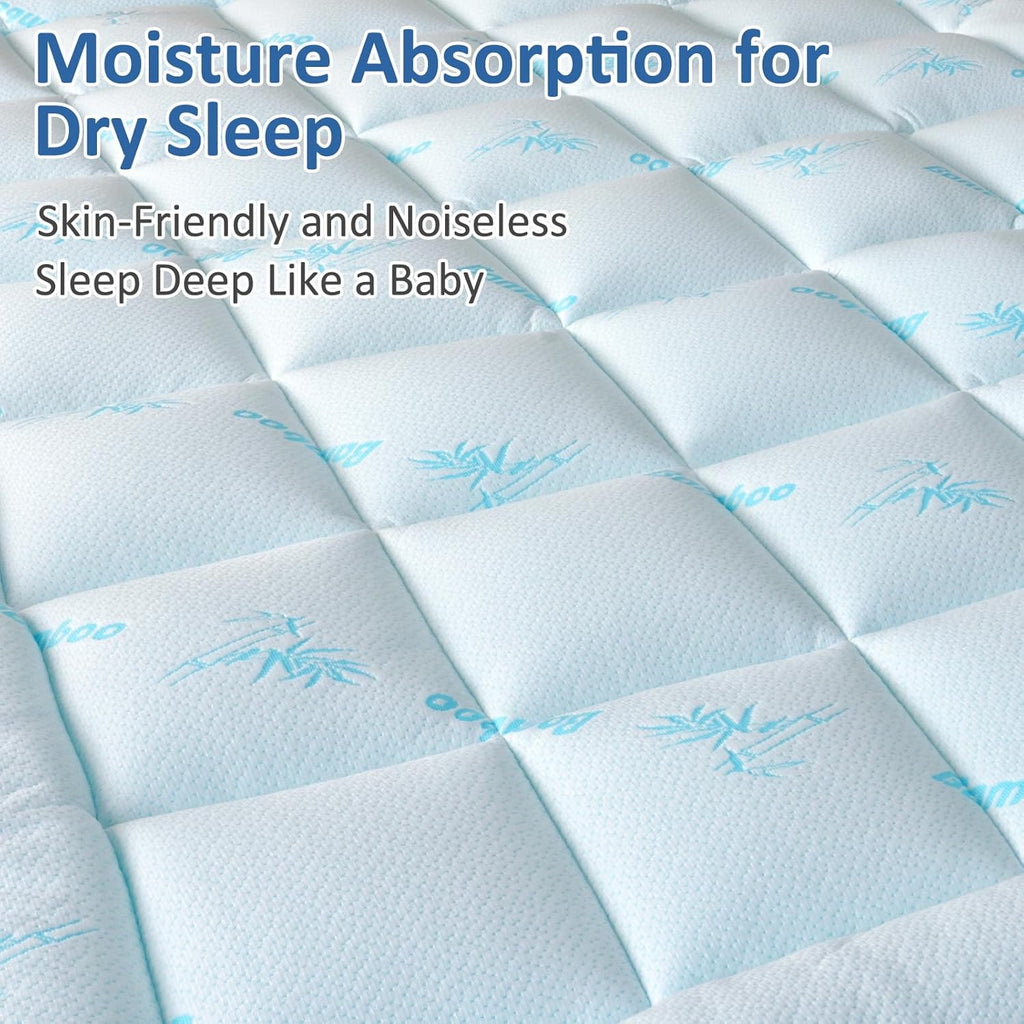 Mattress Topper Full Size - Cooling Extra Thick Breathable Viscose Made from Bamboo Mattress pad - Soft Quilted