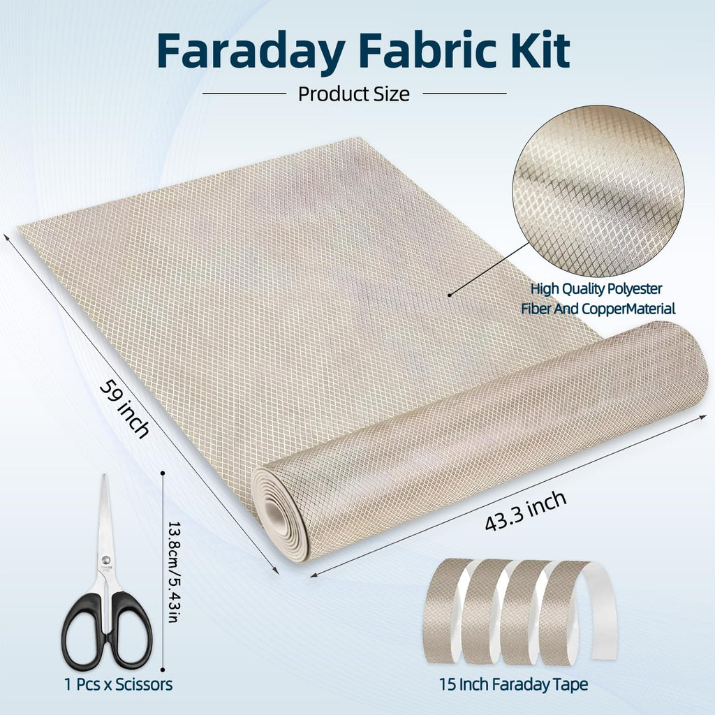 Faraday Fabric Military Grade Fabric Nickel Copper Faraday Cloth for WiFi, GPS, Bluetooth, RFID, EMP