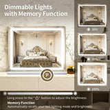 23"x 18" Large Vanity Mirror with Lights, LED Makeup Mirror for Dresser and Desk, 10X Magnification, Dimmable Touch