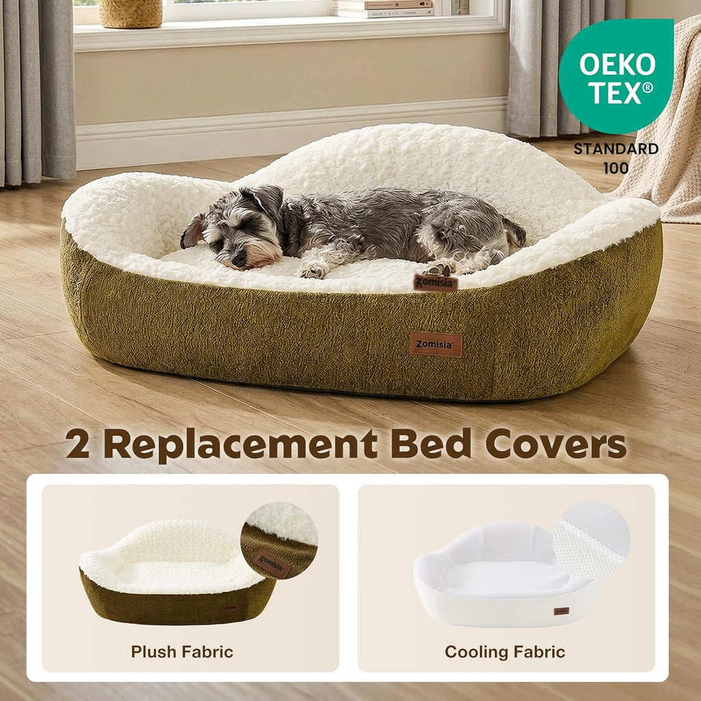45D Orthopedic Memory Foam Dog Bed Sofa with 2 Washable Cover Green