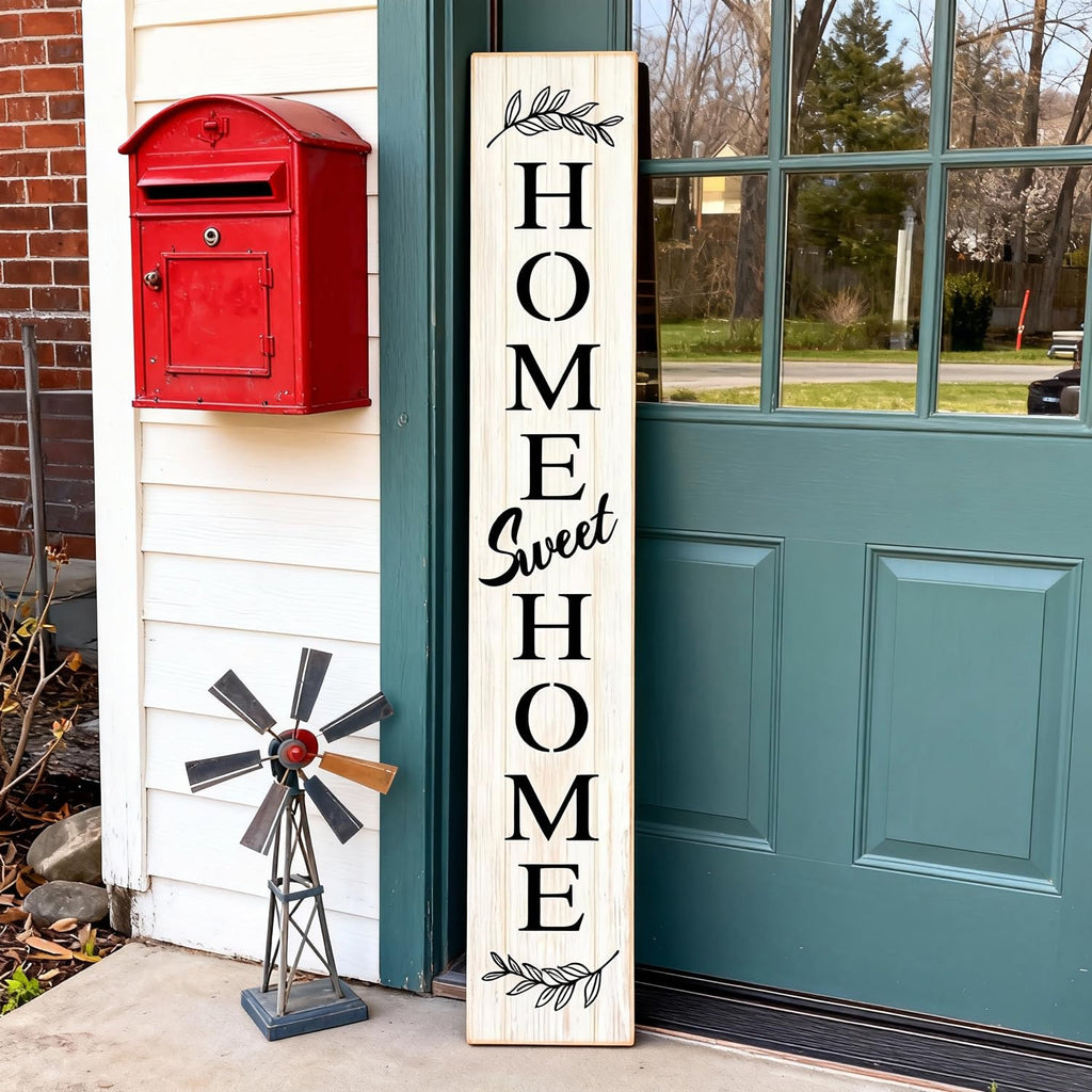 Farmhouse Wooden Welcome Sign Stand for Front Door, 47" Large Home Sweet Home Welcome Sign for front porch, Rustic