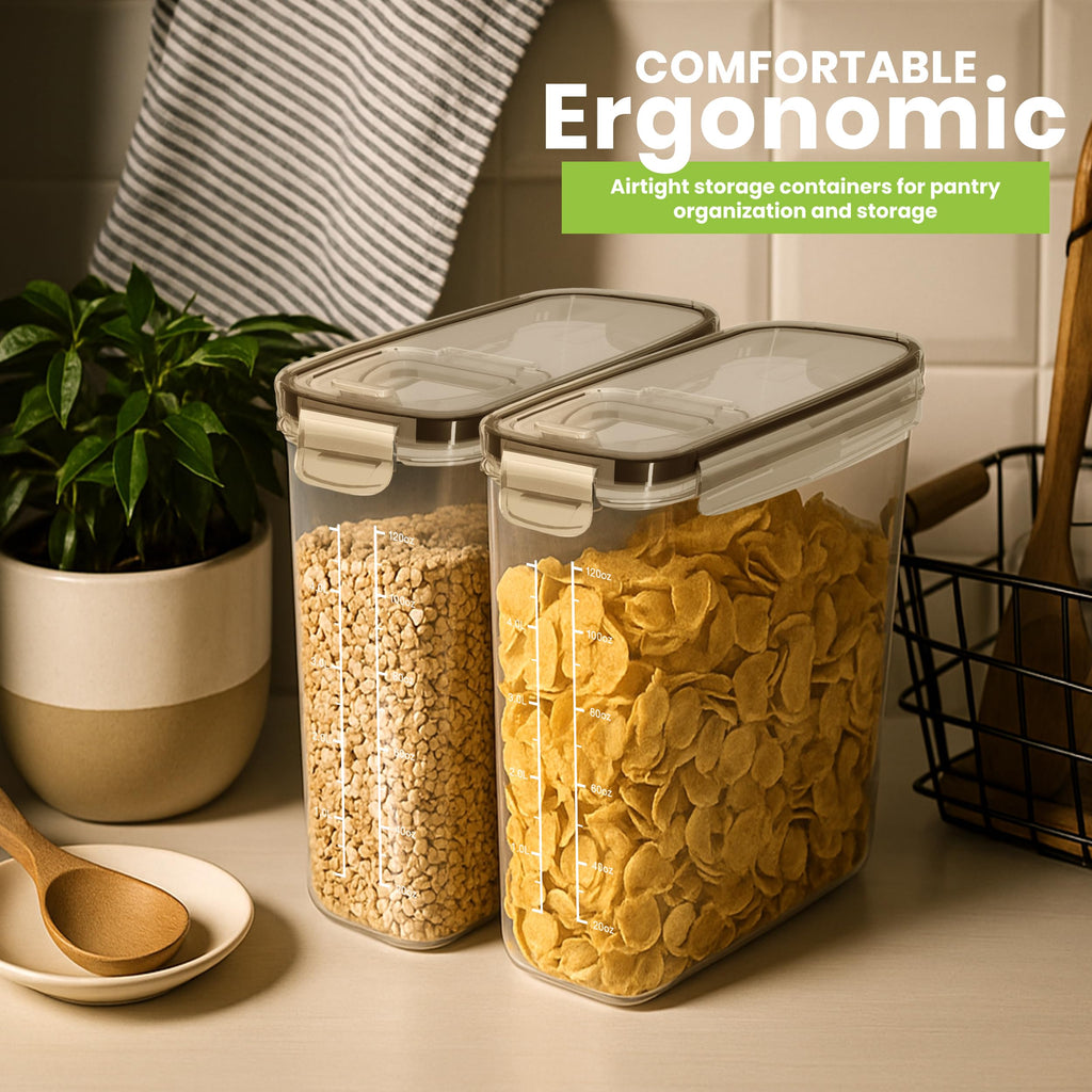 Cereal Containers Storage Set with Lids, 4 Pack, 4L (135 Oz)