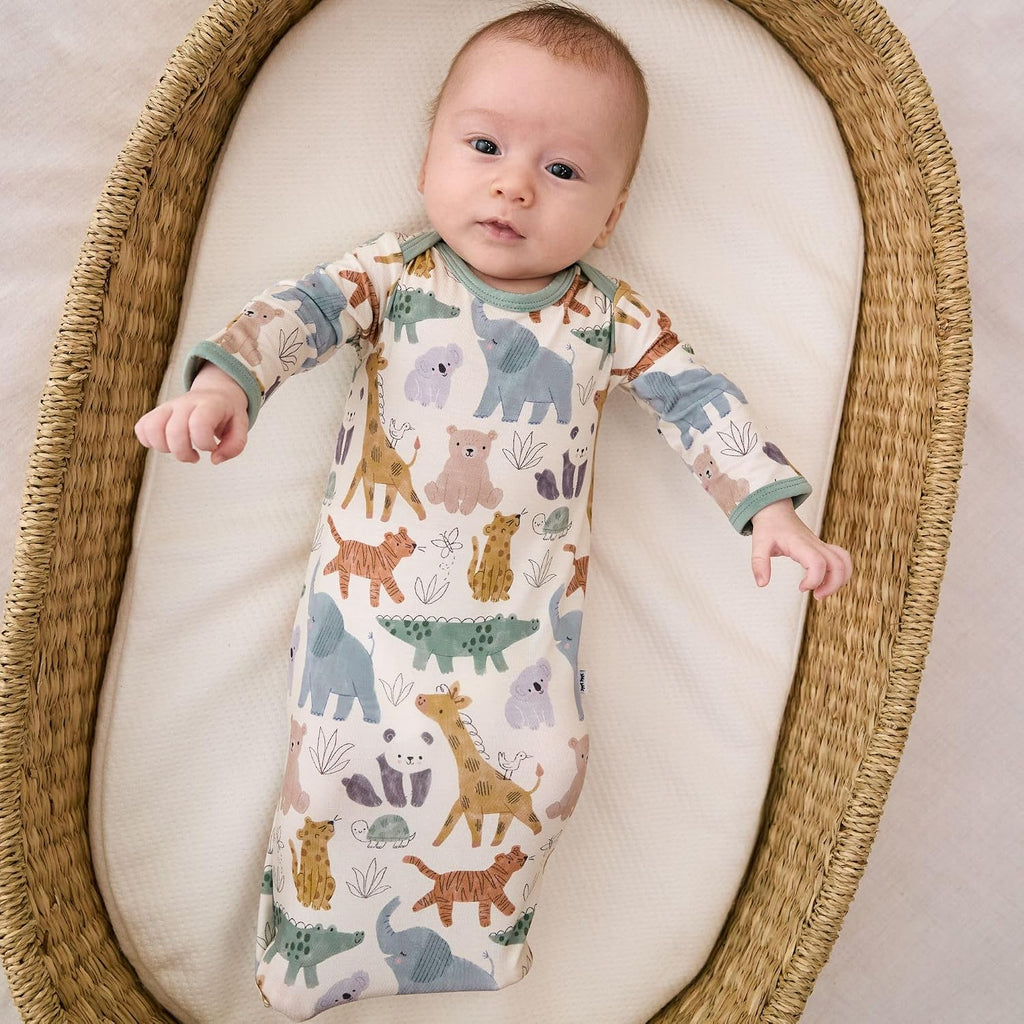 Newborn Infant Gown, Soft Viscose from Bamboo Baby Gown for Newborn Girls & Boys Baby Clothes, Infant Sleeper