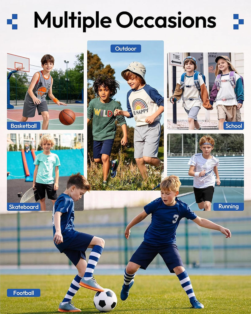 5 Pack Boys Basketball Athletic Shorts Quick Dry with Pockets