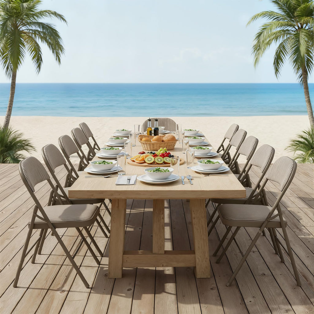 Padded Folding Chairs 6 Pack, Dining Patio Chairs, Outdoor Home