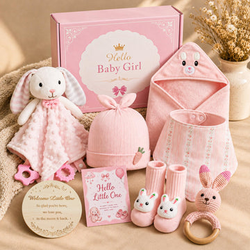 Baby Girl Gifts, 8 Pcs Baby Shower Gifts for Girls, Newborn Girl Gift Set