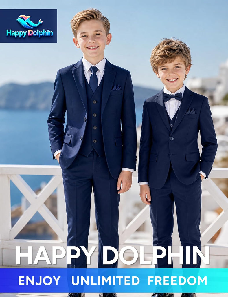 Boys Suit Set with Adjustable Waist | Available in 3 Fits: Slim, Regular, Husky