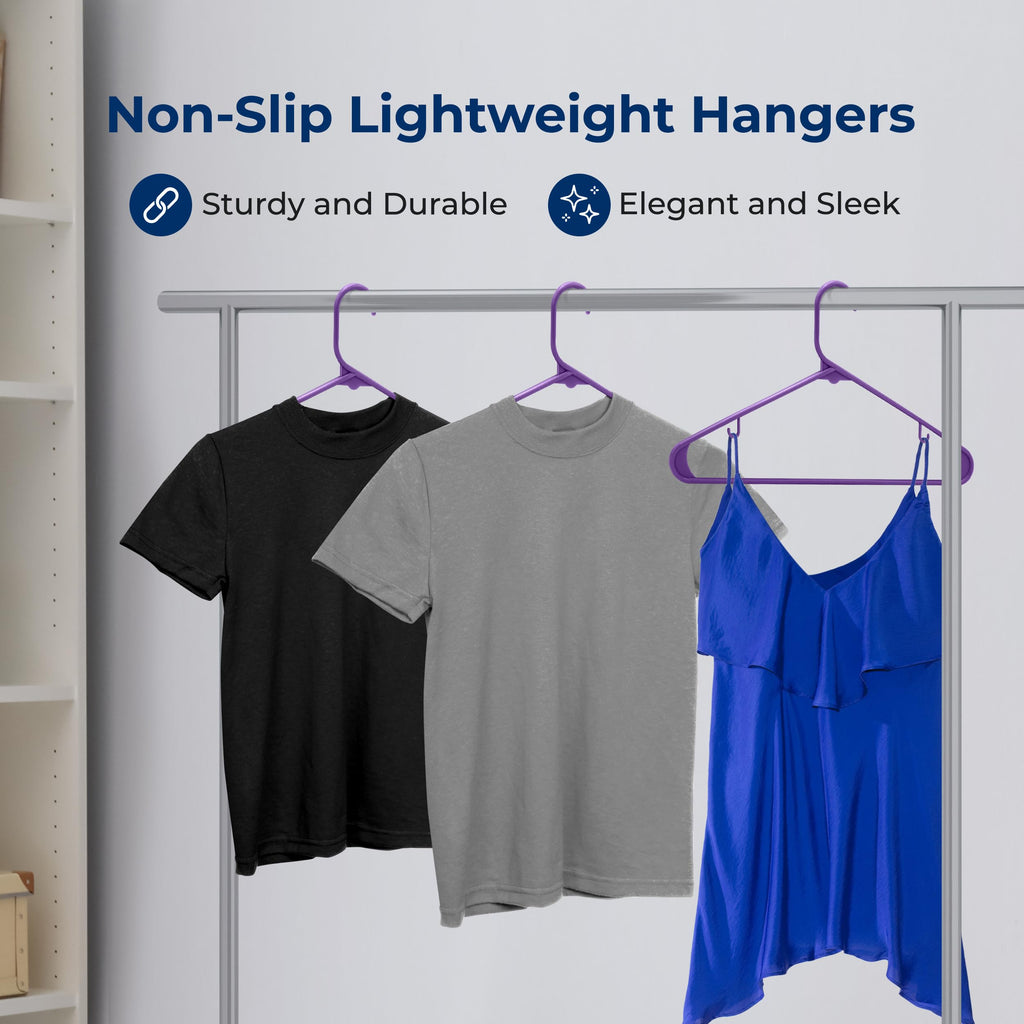 Premium 20 Pack Plastic Hangers, Lightweight, Durable, Space Saving Clothes Organizers, Suitable for Shirts