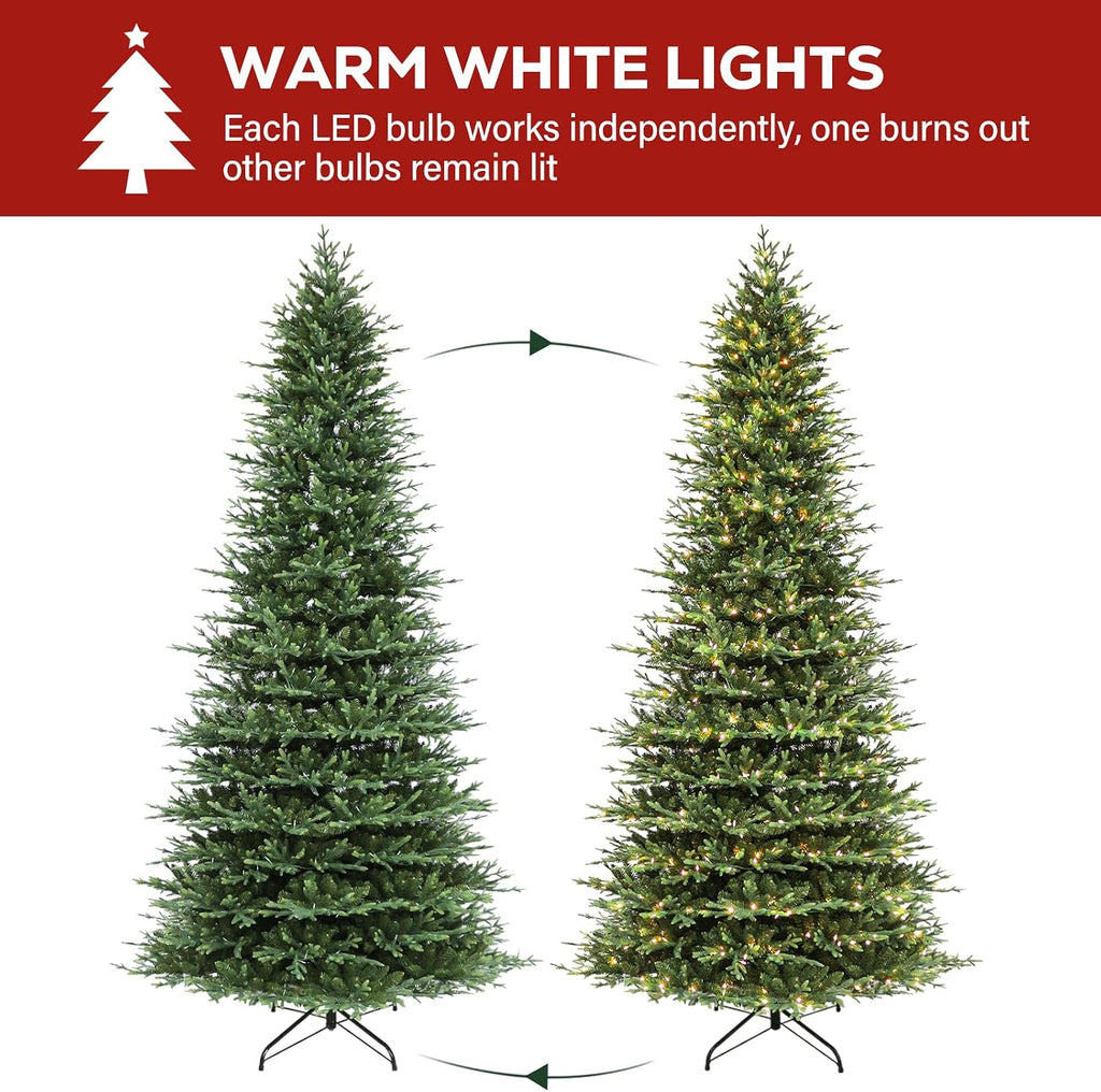 Prelit Artificial Christmas Tree with 850 Warm White LEDs