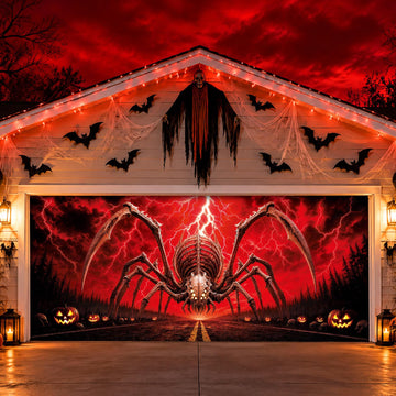 Halloween Garage Door Cover Decor, 7x16ft Outdoor Party Backdrop