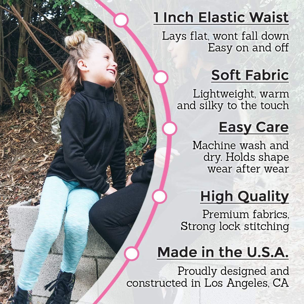 Girls Cotton Leggings, Kids Toddler Footless Pants, 2-16