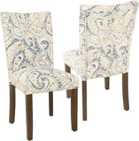 HomePop Classic Parsons Dining Chair - Blue Velvet Paisley Print (Set of 2)