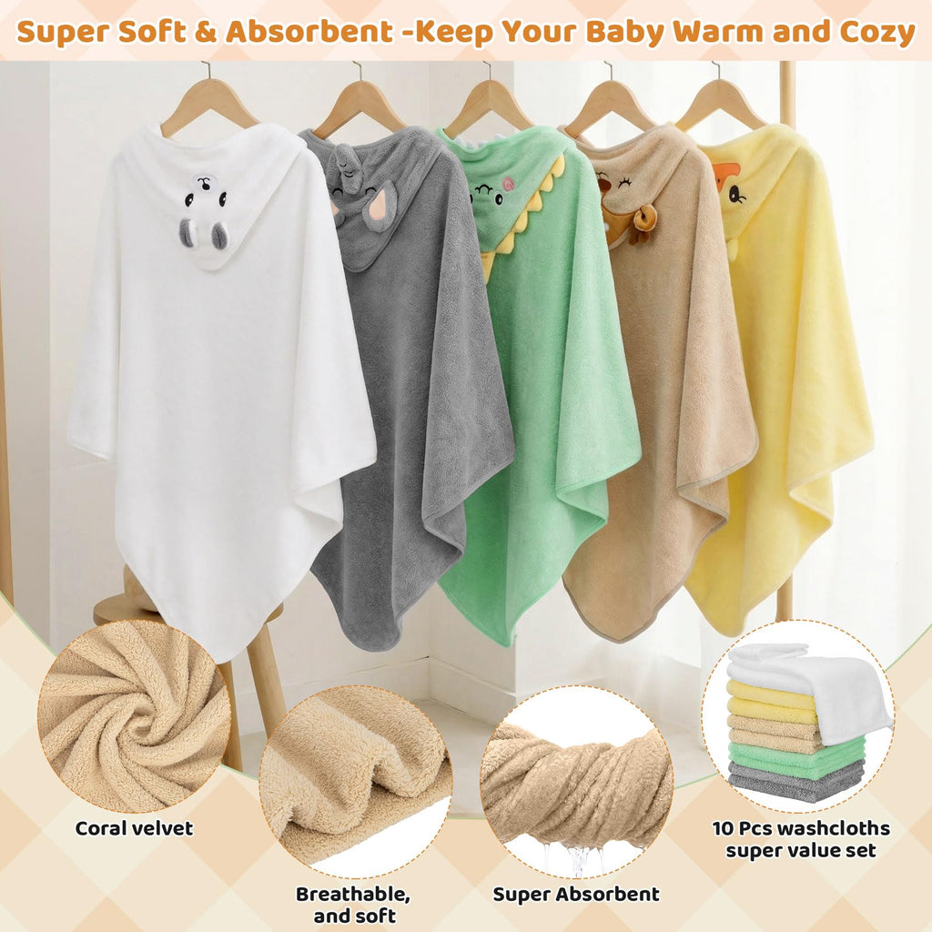 15 PCS Baby Bath Towels Set for Newborn Infant Toddler Essentials