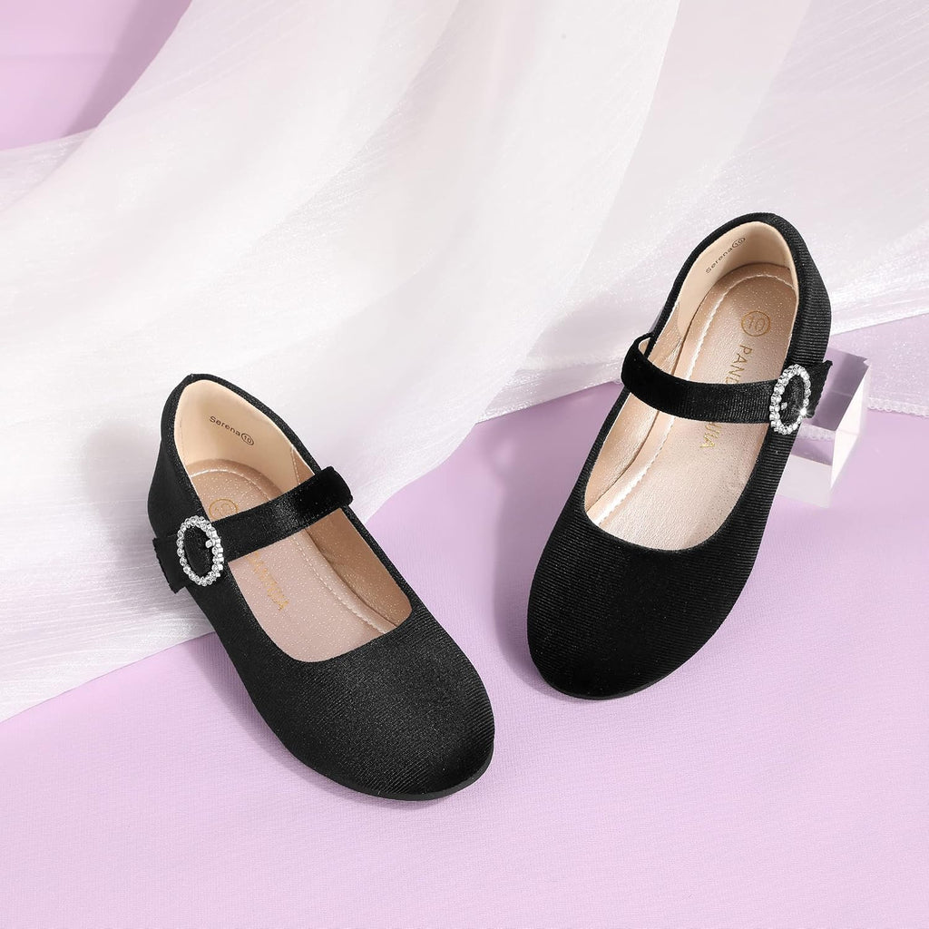 Girls Dress Shoes Kids Rhinestone Mary Jane Ballet Flats