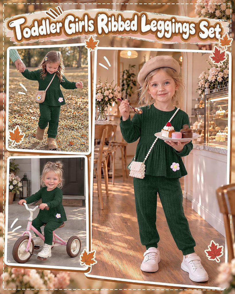 Toddler Girls Ribbed 2 Piece Fall Set