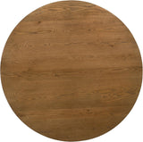 Terra 59" Round Transitional Dining Table, Engineered Wood, Smooth Finish, Mid-Century Modern Pedestal Base, 1" Thick