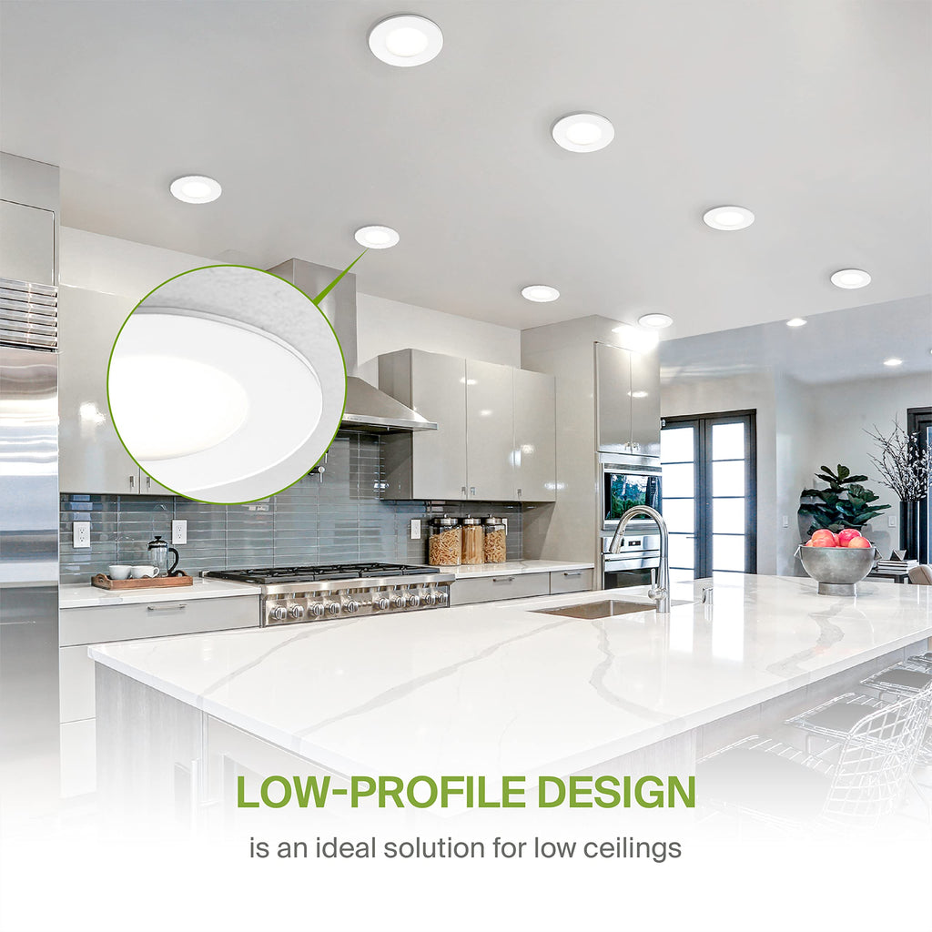 6 Pack 3 Inch LED Recessed Light 6W, 5 CCT 2700K-5000K CRI90+, IC Rated Ultra Thin Dimmable Ceiling Lights with J