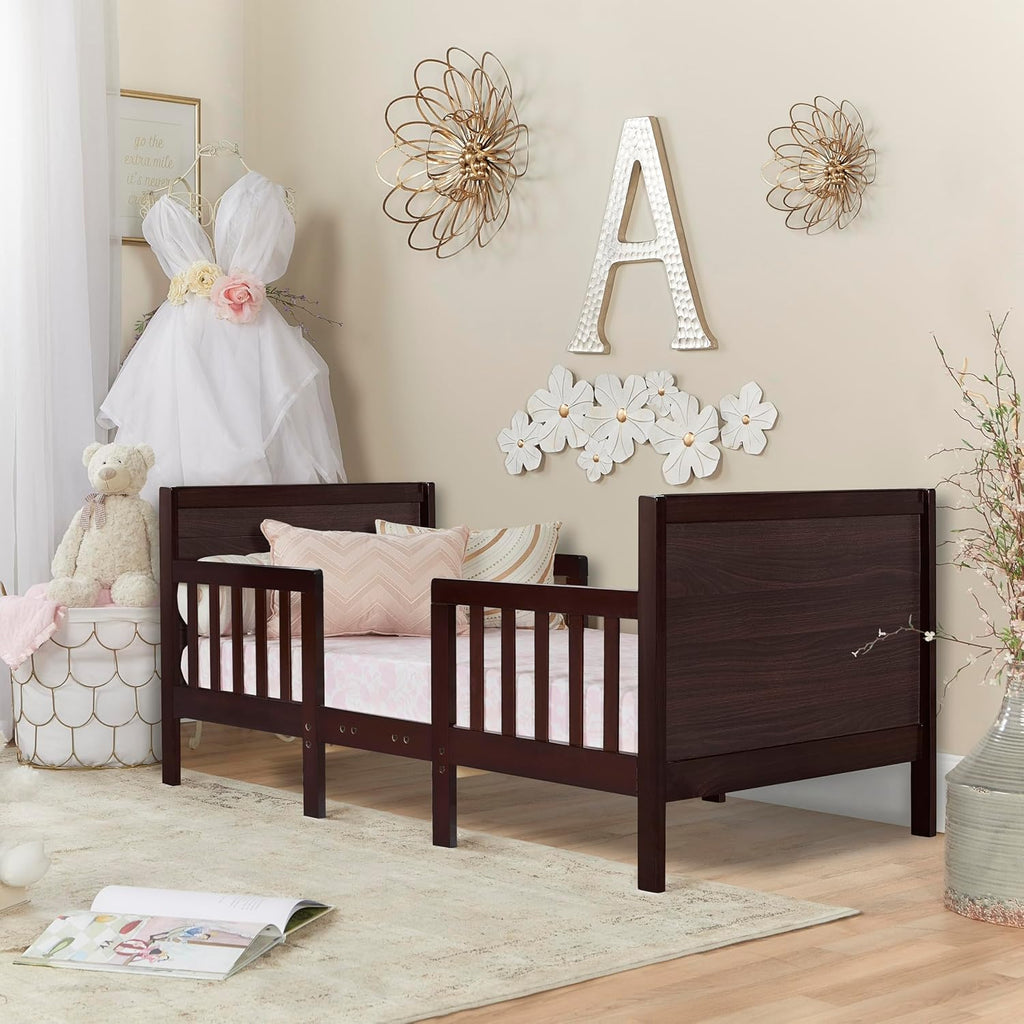 Hudson 3-in-1 Convertible Toddler Bed, 4 Safety Guard Rails, Low-to-Floor Design, Greenguard Gold & BSA Certified
